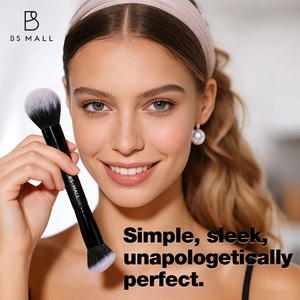 Pinceaux de maquillage BS-MALL, 12 pièces, ensemble de pinceaux professionnels à double extrémité, étiquette privée, ensemble de pinceaux de maquillage multifonctionnels noirs <span class=keywords><strong>avec</strong></span> sac - Product Image 6