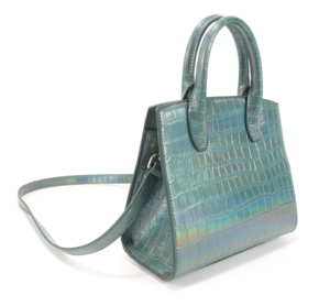 Women PU Leather Texture Handbag Metallic Top Handle Bag Small Shoulder Purse For Daily Party Use - Product Image 2