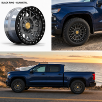 Jantes Beadlock forgées sur mesure Viaol à 6 trous, 17 18 6x135 6x139.7 6x114.3, chrome avec anneau rouge, compatibles F150 Raptor Silverado Tacoma