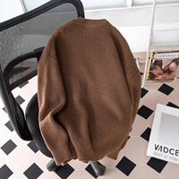 Cardigan pour homme couleur café, tricot ample, chaud et décontracté pour l'automne et l'hiver, 100 % coton, pour jeunes, tailles M, L, XL, 2XL, 3XL