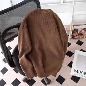 Men's <b>Cardigan</b> <b>Sweater</b> Coffee Color Loose Knitwear Autumn Winter Warm Casual Coat MLXL2XL3XL - Product Image 2