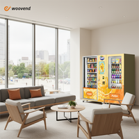 Distributeur combiné réfrigéré d'aliments et de boissons Distributeur automatique de boissons gazeuses congelées pour collations commerciales Vente au détail automatique