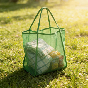 Borsa a Rete di Grande Capacità, Borsa Trasparente per la Spesa, Borsa per Supermercato e Spiaggia - Product Image 6