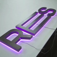 Lettres de canal de signe en métal rétro-éclairé Enseignes lumineuses personnalisées pour bureau Bar Boutique Restaurant