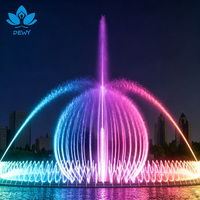Fontaine d'eau paysagère rotative multi-formes à LED en acier inoxydable DEWY 304