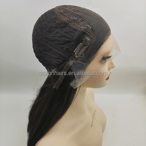 Envío rápido, venta al por mayor, marrón oscuro, luz alta, encaje sin separación, cabello humano, peluca judía, nuevo diseño, 16 pulgadas - Product Image 5