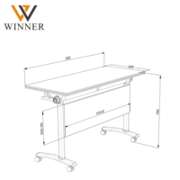 Table de conférence pliante moderne légère en gros avec plateau en bois durable et support à roulettes pour salles de formation professionnelles et écoles