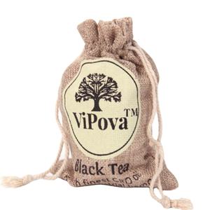 Piccola borsa personalizzata in juta con coulisse confezione tessile per regali - Product Image 1