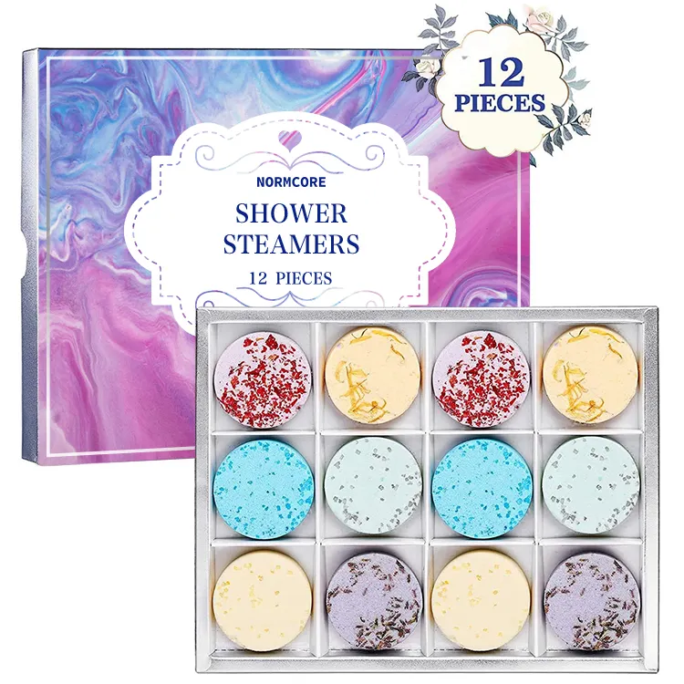Custom Packaging Private Label Luxury Spa Gift Organic Vegan Bath Essential Oil Aromatherapy Shower Steamers Pack Of 12