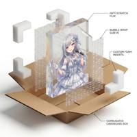 Bloc acrylique transparent personnalisé avec motif anime unique, impression UV, faible MOQ, design personnalisé, personnage imprimé, pour bureau