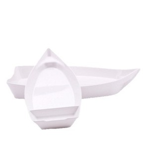 White Boat Shaped <b>Melamine</b> Dish A5 Sushi <b>Plate</b> Snack <b>Plate</b> For Party Hotel Meals - Product Image 3