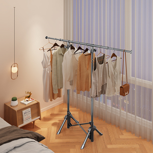 Appendiabiti in Metallo Semplice e Rinforzato per Interni/Esterni, Stendibiancheria a Palo Singolo <span class=keywords><strong>da</strong></span> Pavimento a <span class=keywords><strong>Soffitto</strong></span> per Balcone e Dormitorio - Product Image 6