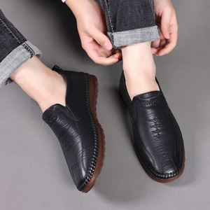 Zapatos de Cuero para Hombre, Verano y Otoño 2026, Nuevos Zapatos Casuales de Negocios de Cuero Genuino, Suela de Goma Suave Antideslizante, Versátiles y Fáciles de Poner - Product Image 3