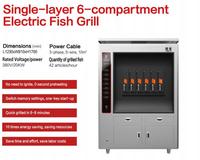 Four électrique numérique à 8 grilles pour restaurants/hôtels 14-56 poissons/heure