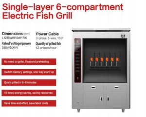 Ristoranti/hotel 8 griglie forno elettrico digitale per <span class=keywords><strong>griglia</strong></span> per pesci 14-56 pesce/ora - Product Image 6