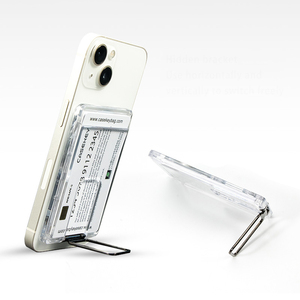 Wholesale Clear Acrylic Portable Magnetic Credit Card <b>Holder</b> with RFID Protection 2 Cards Capacity for Phone Stand Sticky <b>Wallet</b> - Product Image 2