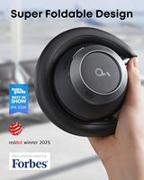 Soundcore Space One Pro 耳机带耳机盒，超快速充电，自适应主动降噪耳机，由 6 个麦克风驱动