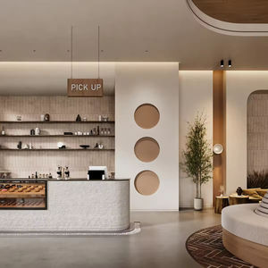 Comptoir à café personnalisé, design de bar à nourriture, présentoir sur mesure pour confiserie, décoration moderne pour café - Product Image 1