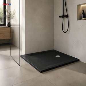Receveur de <span class=keywords><strong>douche</strong></span> élégant en surface solide <span class=keywords><strong>sans</strong></span> joint pour suite parentale de luxe, villa, hôtel, rénovation de salle de bain, base de sol en pierre de résine - Product Image 2