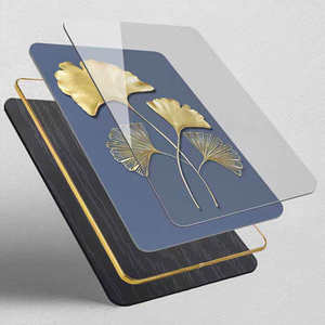 Cuadro de Pared de Hotel Popular, Tríptico de Lujo Ligero, Pintura Abstracta para Colgar, Pintura de Pared de Porcelana de Cristal - Product Image 5