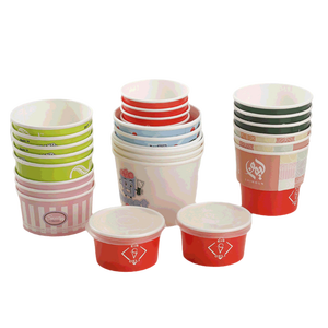 Supplier 4/6.5/8/10/12/16oz Single Wall Ice Cream Yogurt Paper <b>Cup</b> Bowl with Lids - Product Image 4