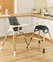 Chaise haute évolutive pour bébé de style nordique, multifonctionnelle, avec plateau, repose-pieds et harnais, pour les bébés de plus de 6 mois