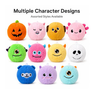 Lot de 12 balles sensorielles rebondissantes à vison, jouet sensoriel à visage amusant, avec cœur élastique, pour sacs de récompenses scolaires et collection de fêtes - Product Image 2
