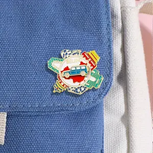 Broche conmemorativo de la atracción turística de Beijing, medalla, nido de pájaro de Tiananmen, cubo de agua, emblema del templo, accesorios - Product Image 5