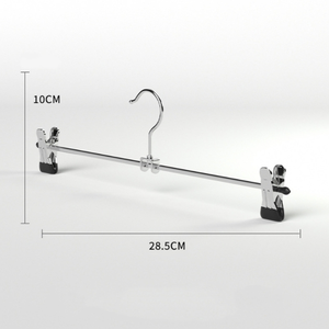 Antidérapant avec 2 clips réglables en acier inoxydable enduit porte-pantalons <span class=keywords><strong>cintre</strong></span> jupes <span class=keywords><strong>cintre</strong></span> - Product Image 3