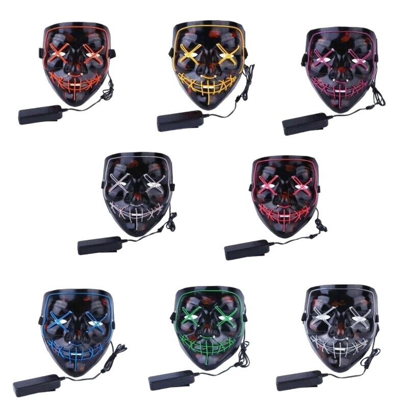 LED Halloween Masques, LED Masque Lumineux Avec 3 Modes De Flash