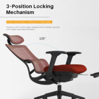 Chaise de bureau ergonomique inclinable pour conférence, avec dossier en maille respirante, assise en mousse résiliente, appui-tête fixe confortable, idéale pour le salon