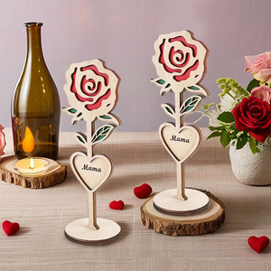 Laser Cut Mother's Day Valentine's Day Table Decoration Wooden Roses Can Be Customized LOGO Wedding <b>Memorial</b> <b>Gift</b> for Mother - Product Image 4