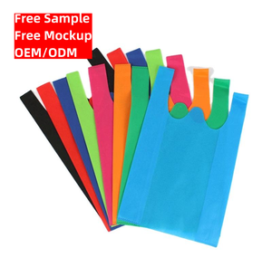 Bangji Venta caliente compras ecológicas con asa comestibles bolsas ecológicas reutilizables reciclable plegable no tejido <span class=keywords><strong>camiseta</strong></span> <span class=keywords><strong>bolsa</strong></span> - Product Image 1