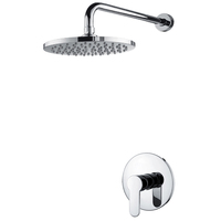 Laiton de salle de bain dissimulé de luxe fini noir mat en usine dans le robinet mitigeur de douche mural