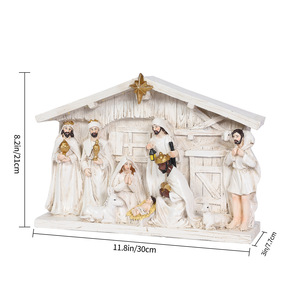 Dropshipping Shopify 9 Piece <b>Nativity</b> <b>Set</b> Resin Figurines Jesus Mary Joseph Christmas Manger Scene Decor - Product Image 2
