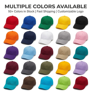 Cappellino da Baseball a 6 Pannelli Liscio all'Ingrosso, Personalizzabile con Logo Ricamato, in Cotone Non Strutturato, Stile Dad Hat per Uomo - Product Image 1