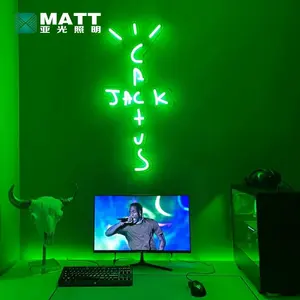 Matt Pabrik Dropship Tidak Ada MOQ DIY Kustom LED Neon Flex Lampu Kaktus Jack Neon Tanda untuk Pria Dekorasi Ruang Gua