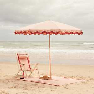 Nuovo Ombrellone da Spiaggia in Cotone Bianco da 7 Piedi con <span class=keywords><strong>Logo</strong></span> Personalizzato e Nappe, Protezione UPF50+, Impermeabile per Giardino, Patio e Piscina, Modello 2024 - Product Image 3