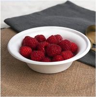 Bol en papier biodégradable rond en bagasse pour soupes chaudes et salades, résistant au four, avec couvercle