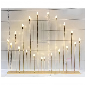Gold Wedding <strong>Candlesticks</strong> Light 10 Arms <strong>LED</strong> Candelabra Light Wedding Decoration Party Events Aisle Corridor Stage <strong>Candlesticks</strong> - Product Image 1