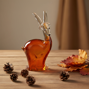 Figurine d'antilope en verre de Murano soufflé à la main, style Art déco. Corne translucide et finition lumineuse. Décoration de maison pour anniversaire, cadeau - Product Image 3