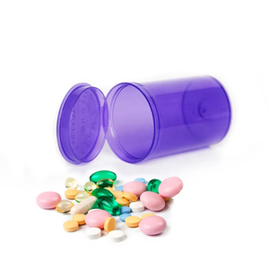 Odm lớn nhựa màu tím hồng Pop Top 60 DRAM <span class=keywords><strong>Pill</strong></span> Cone Ống y tế - Product Image 2