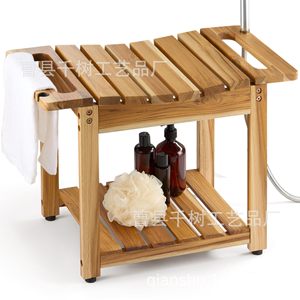 Tabouret de salle de bain en bois massif Thousand Trees, couleur naturelle, taille personnalisable, siège de douche résistant à l'eau - Product Image 5