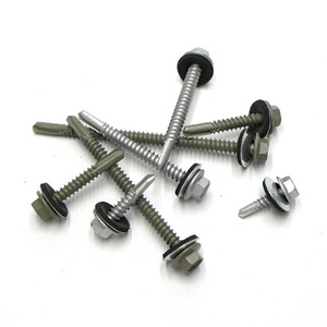 Clavos para Techo C1022 al por Mayor, 75mm, Cabeza Hexagonal, Autoperforantes Industriales con Arandela Negra, Parafuso Auto Brocante - Product Image 2