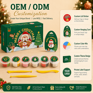 Kit de slime à séchage à l'air à 4 compartiments pour Noël, 6 tasses, 6 styles, figurines DIY, ensemble cadeau OEM pour enfants, vente <span class=keywords><strong>en</strong></span> gros - Product Image 4