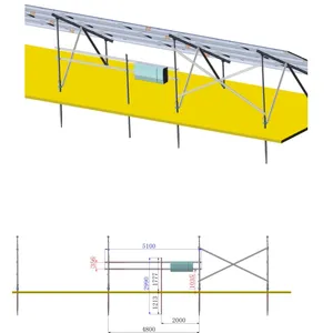 painéis solares com estrutura de aço, suportes de montagem solar para parque de usinas de energia solar montados no solo