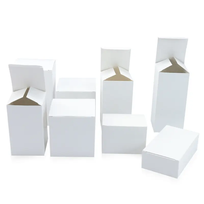 Aangepast Product Verpakking Kleine Witte Kartonnen Papier Doos Met Afdrukken