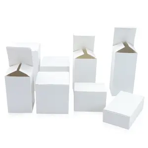 Embalagens do produto personalizado caixa de papel do cartão branco pequeno com impressão