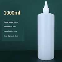 Bouteille en plastique souple transparente en HDPE vide de 100 ml, 200 ml, 250 ml, 300 ml, 400 ml, 500 ml, 1000 ml avec embout aiguille pour sauce, colle