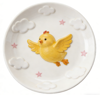 Assiette en céramique au design créatif de poussins, imprimé décoratif, pour restaurant, service, décoration murale, accessoire de table à manger